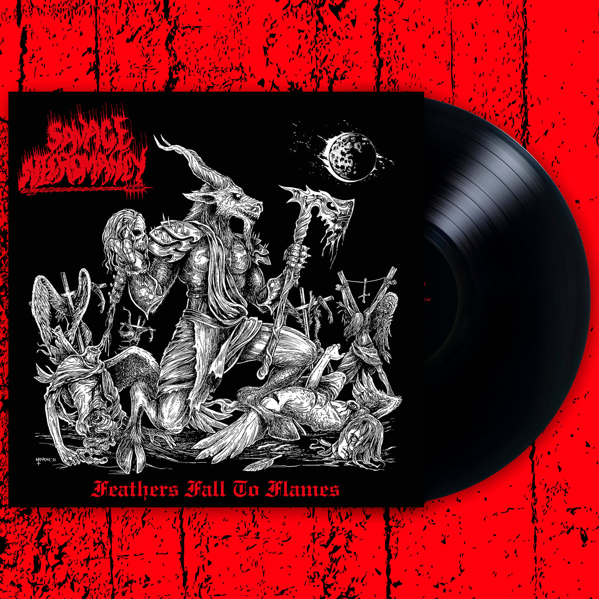 SAVAGE NECROMANCY - FEATHERS FALL TO FLAMES LP